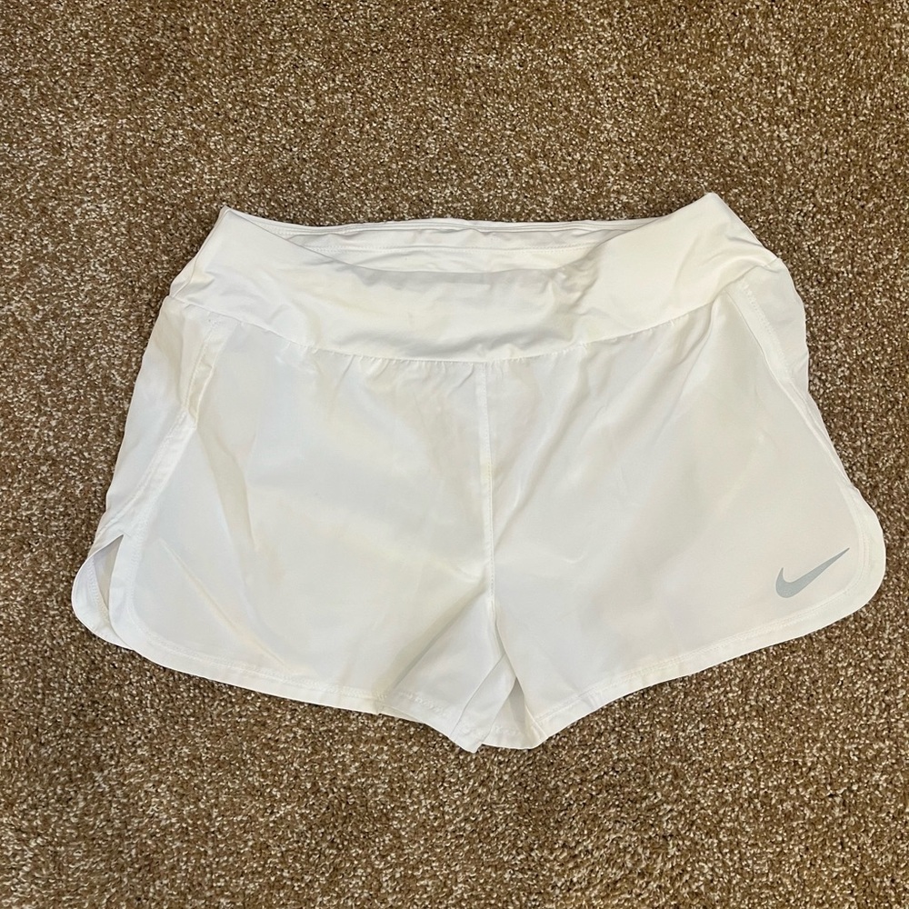 Nike Women's White and Gray Athletic Shorts